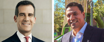 Photos of Eric Garcetti and Jose Huizar