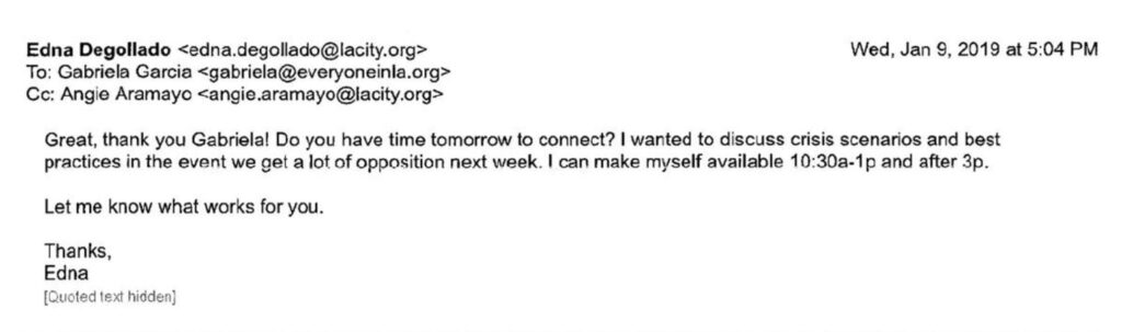 A screenshot of an email from Degollado to Garcia and Aramayo