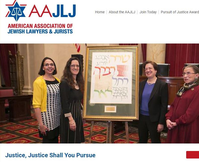 A screenshot of AAJLJ website showing the organization's slogan