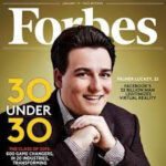 A photo of the cover of Forbes magazine with Palmer Luckey on it