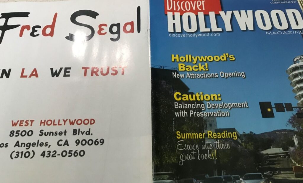 A photo of the front and back covers of Discover Hollywood summer edition