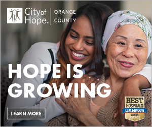 City of Hope ad image with tagline 'Hope is Growing'